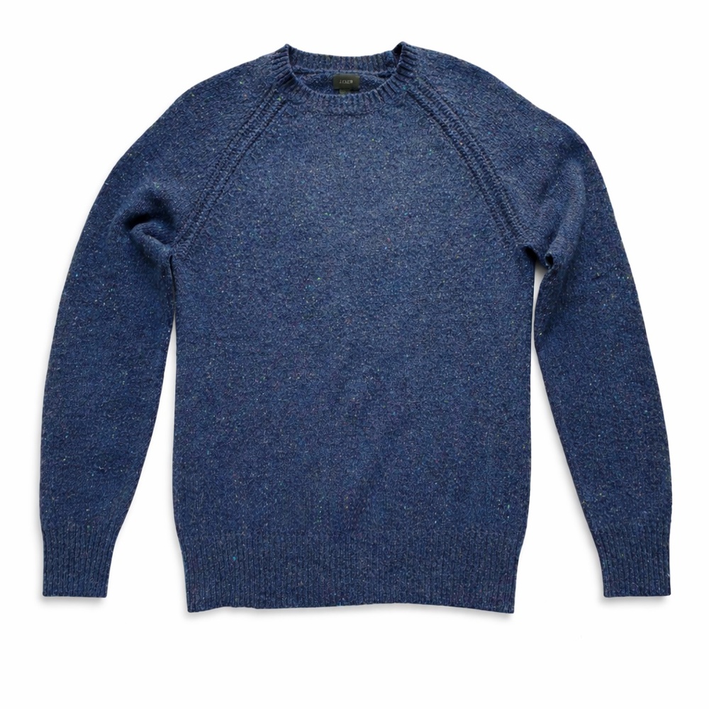 J.Crew Blue Knit Sweater Size Small Speckled Crewneck Classic Fit